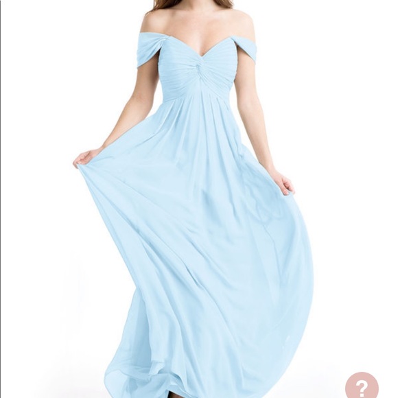 Azazie Dresses & Skirts - Sky Blue Azazie Kaitlynn Chiffon Maxi Dress